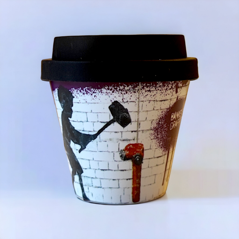 Filiżanka do espresso Banksy w RPET 90 ml - Hammer Boy