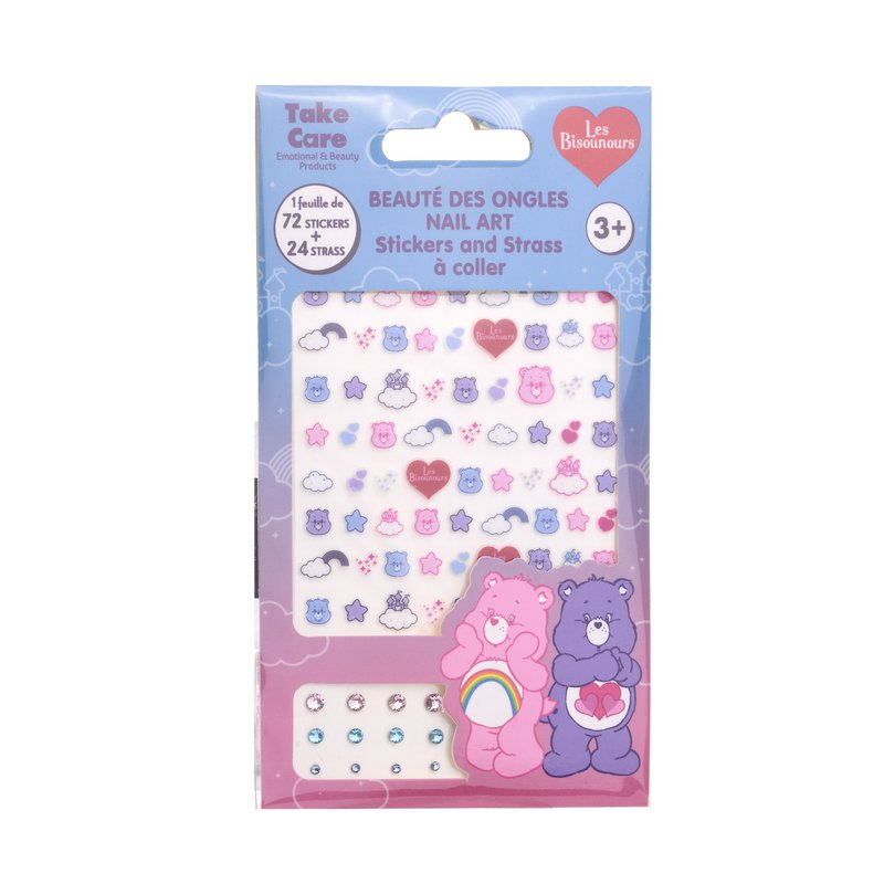 Care Bears - Nail Art - Nail stickers og rhinestones