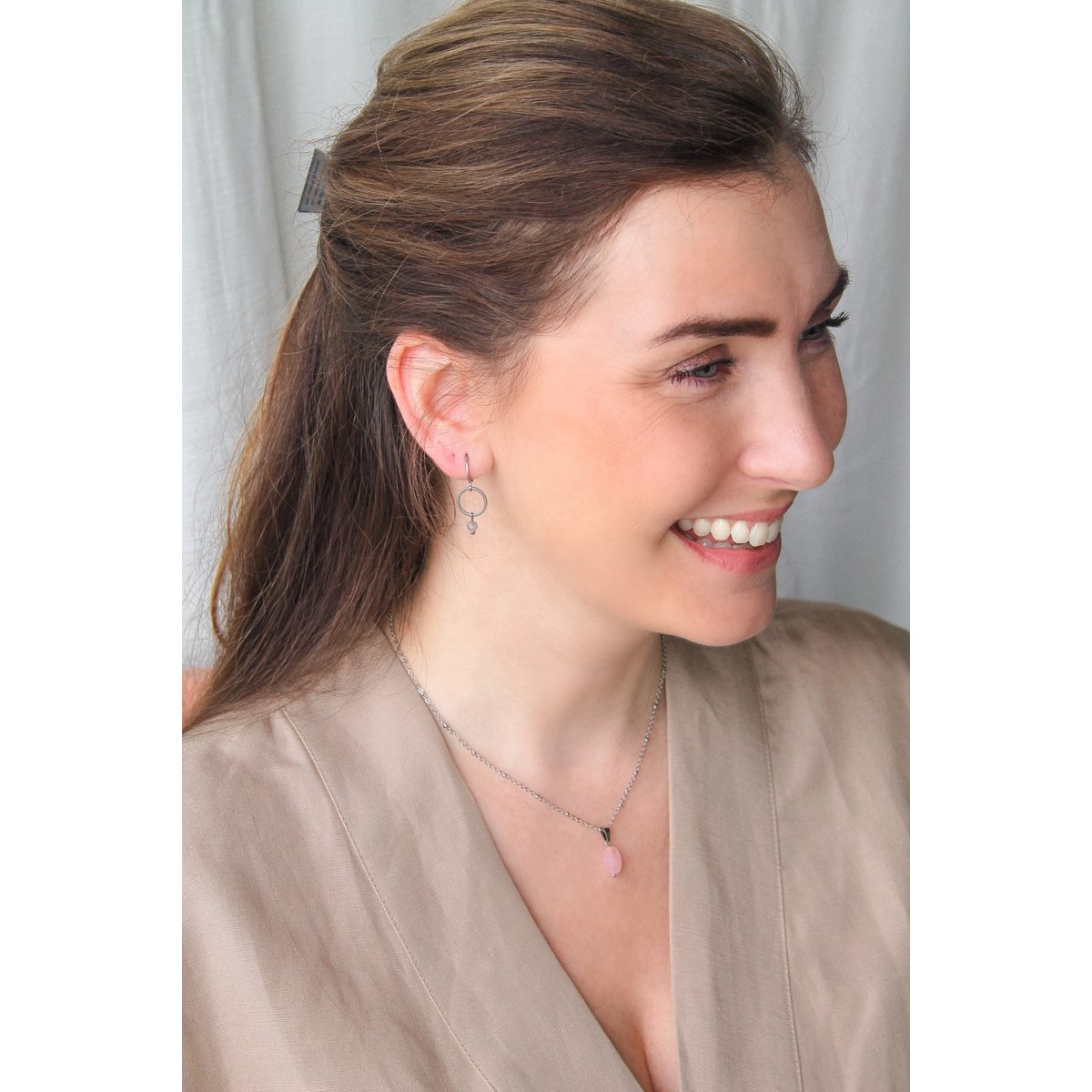 Collier Quartz Rose Facetté - Argent