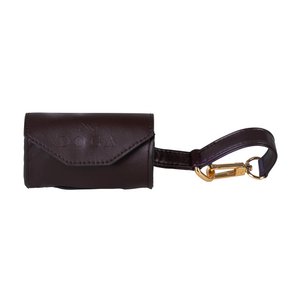 Dog poop bag holder Brown with gold