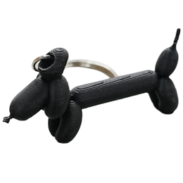 Black dachshund balloon dog keychain, cute wiener dog charm, multiple colors available