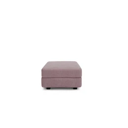 Dusty pink modular pouf, square ottoman, soft upholstered seating, contemporary design.
