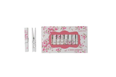 Houten knijpers set Bella 12 stuks in een doosje Isabelle Rose