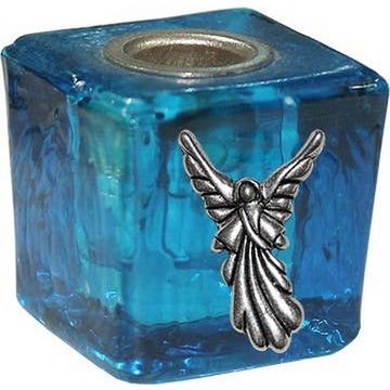 BOUGIE MINI CUBE DE VERRE - TURQUOISE-RAZIEL
