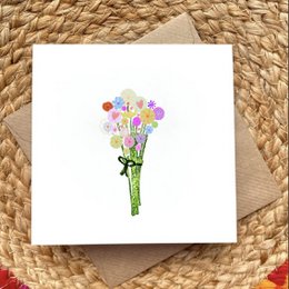 Carte Champ Bouquet Pastel