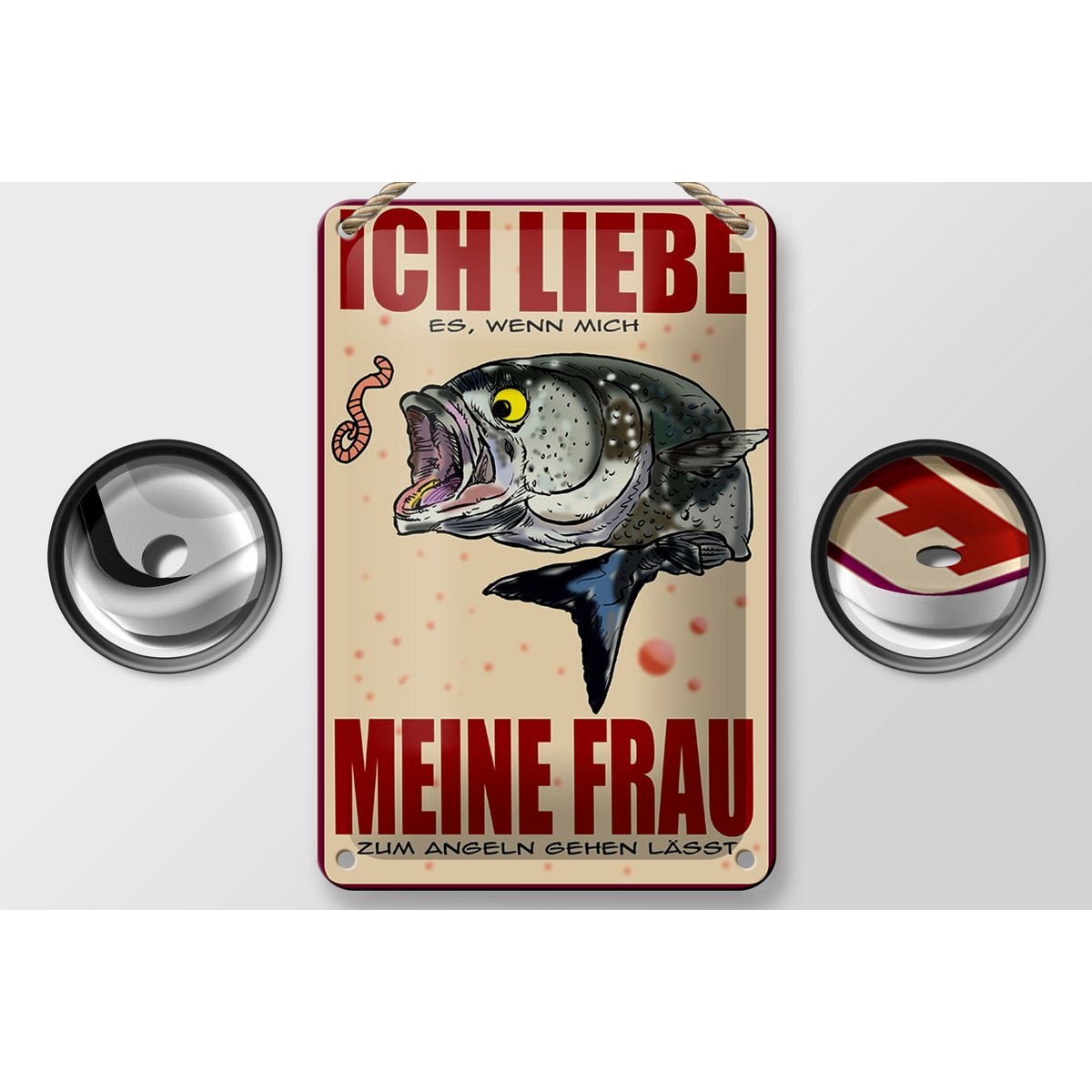 Tin sign saying 12x18cm if my wife lets me go fishing decoration