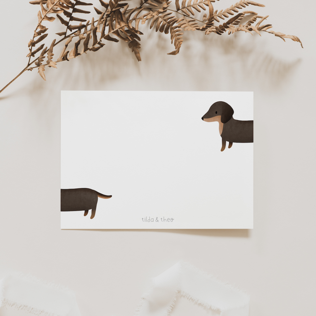 Carte postale Race de chien Teckel - A6 Anniversaire Teckel