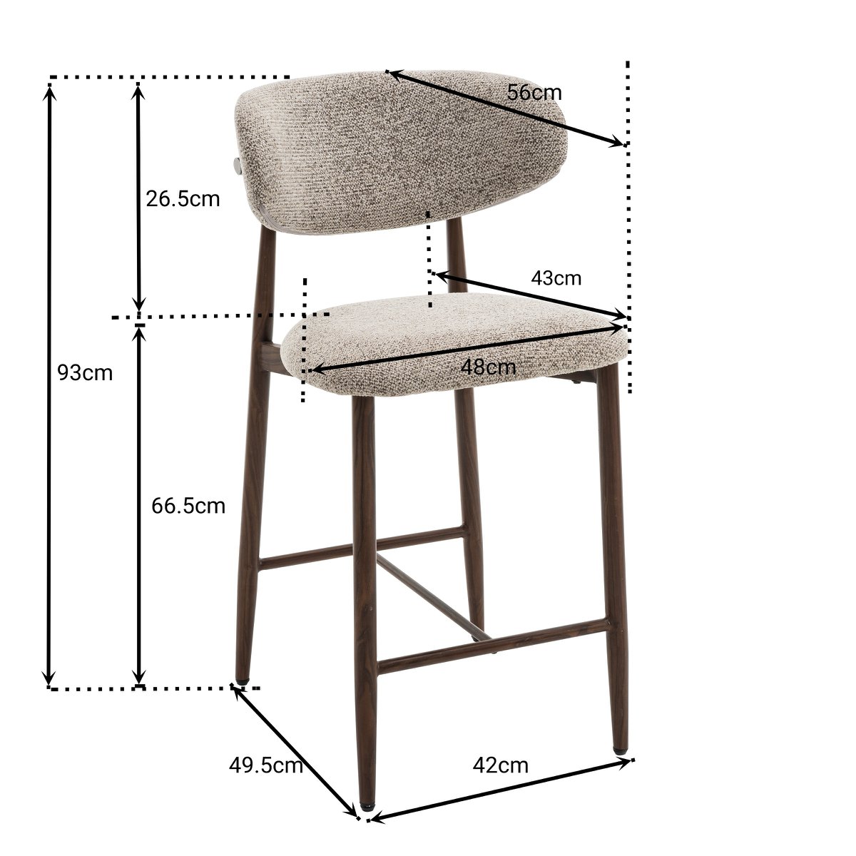 Bar stool Celia Brown Walnut