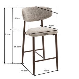 Bar stool Celia Brown Walnut