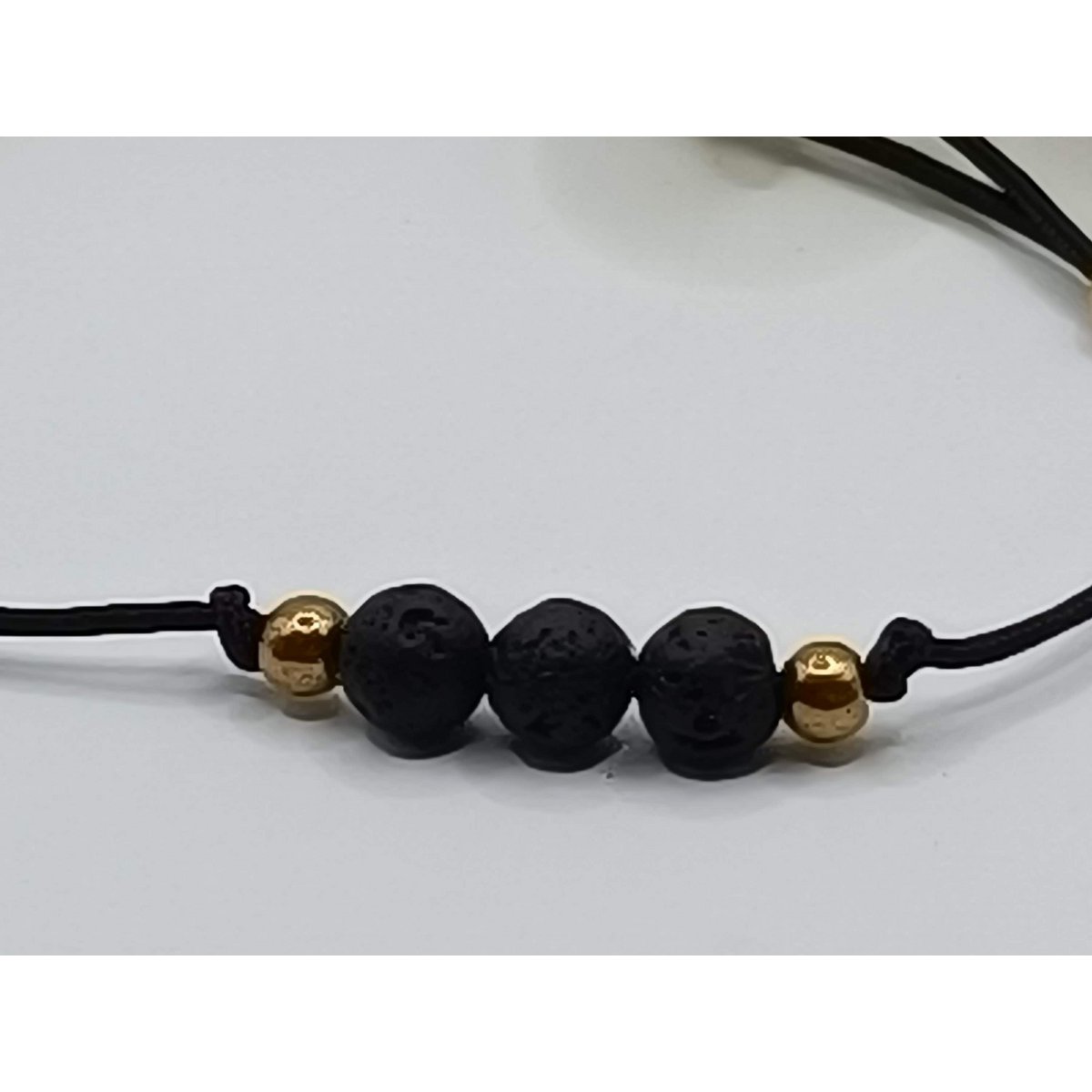Pulsera de piedras preciosas de lava, Ø 4 mm