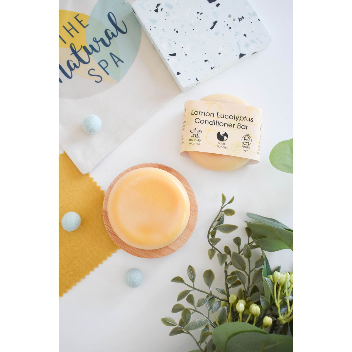 Lemon Eucalyptus Solid Conditioner Bar | Natural Hair Conditioner for All Hair Types | Vegan, Plastic-Free Hair Care