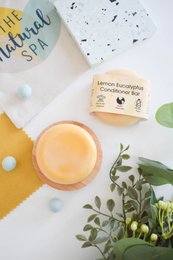 Balsamo solido all'eucalipto e limone | Balsamo per capelli naturale per tutti i tipi di capelli | Cura dei capelli vegana e senza plastica
