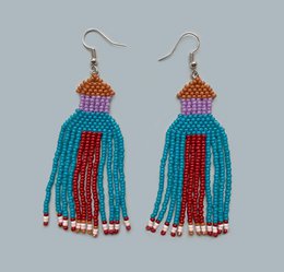 Pendientes Folk hechos a mano - Violeta
