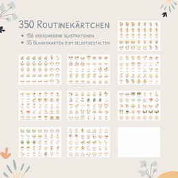 Weekly planner children including 350 routine cards - motif Little Elephant