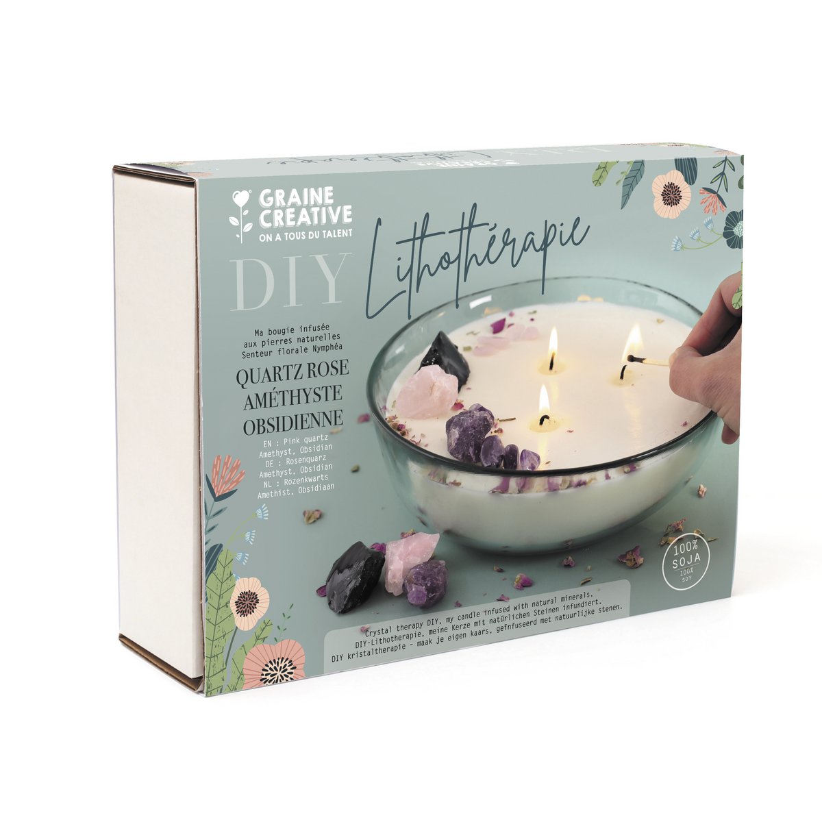 DIY LITHOTHERAPY CANDLE SET