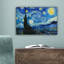 Canvas Maleri - Wall Decoration - De Sterrennacht - Vincent Van Gogh