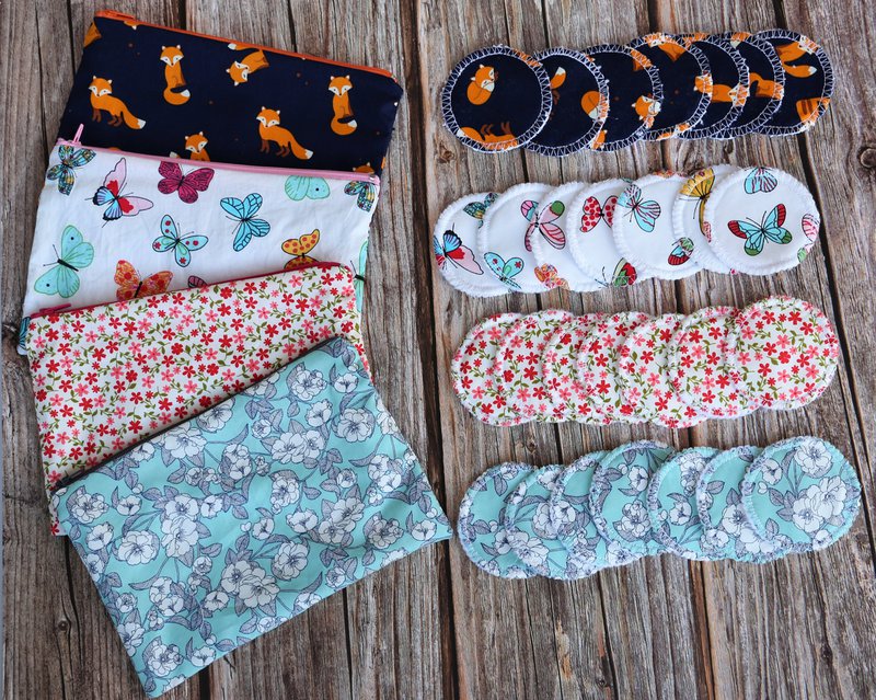 Wiederverwendbare Gesichtspads mit Make-up-Tasche, Zero Waste Make-up, umweltfreundlich, Geschenk für sie, Make-up-Entferner-Pads, wiederverwendbare Make-up-Pads, Stofftücher