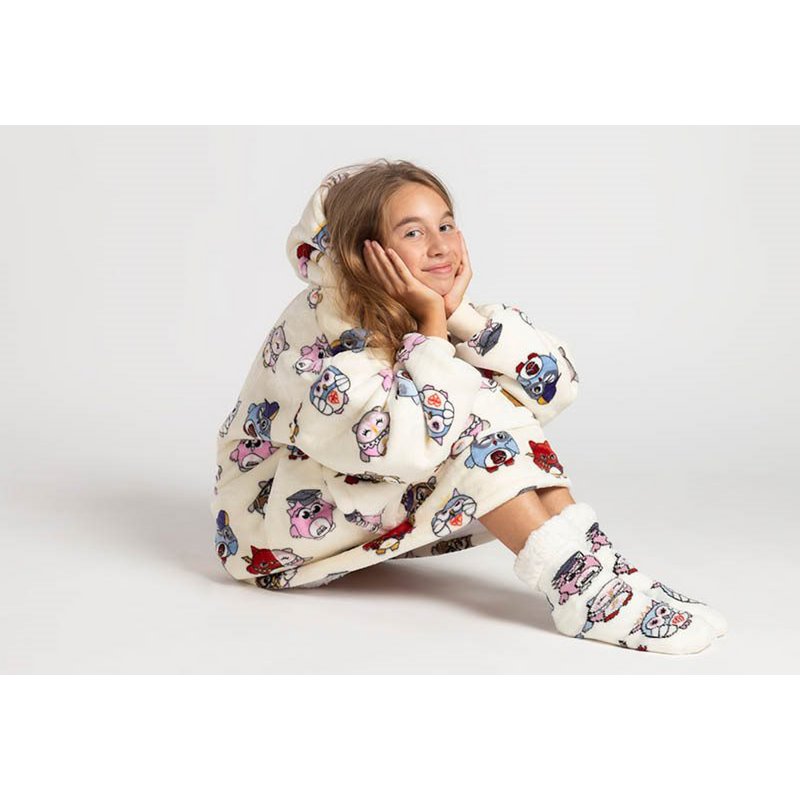 Vitapur - Hoodie deken + sokken kind - Uil