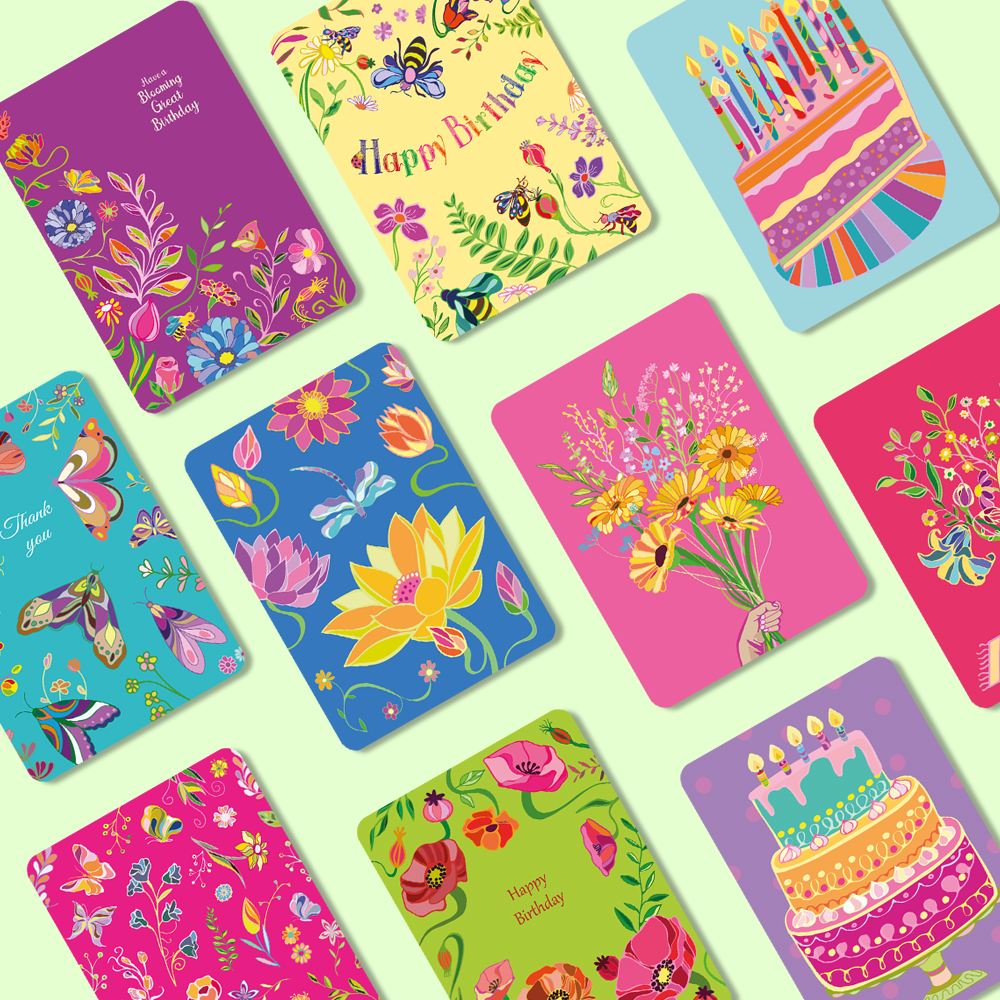 Colorful Candles Birthday Postcard