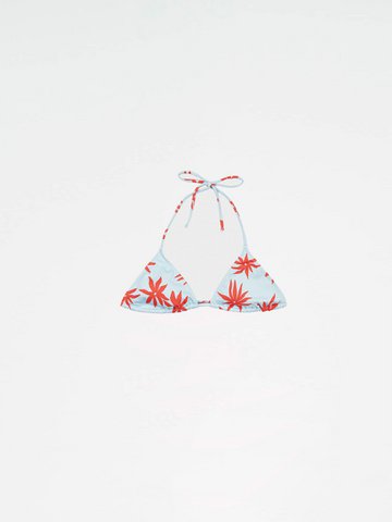 Magician Floral Print Blue Bikini Top