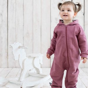 OrganicEra Biologische baby-jumpsuit met ritssluiting, bordeaux