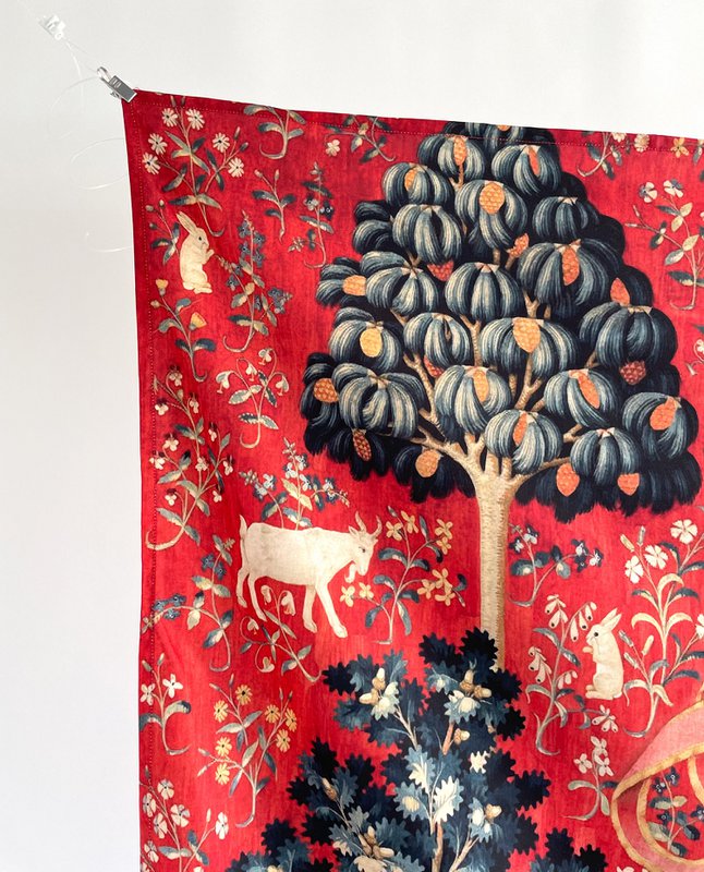 Wandteppich „Die Dame und das Einhorn“.