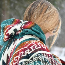 Alpaca Poncho Colored - Made in Ecuador