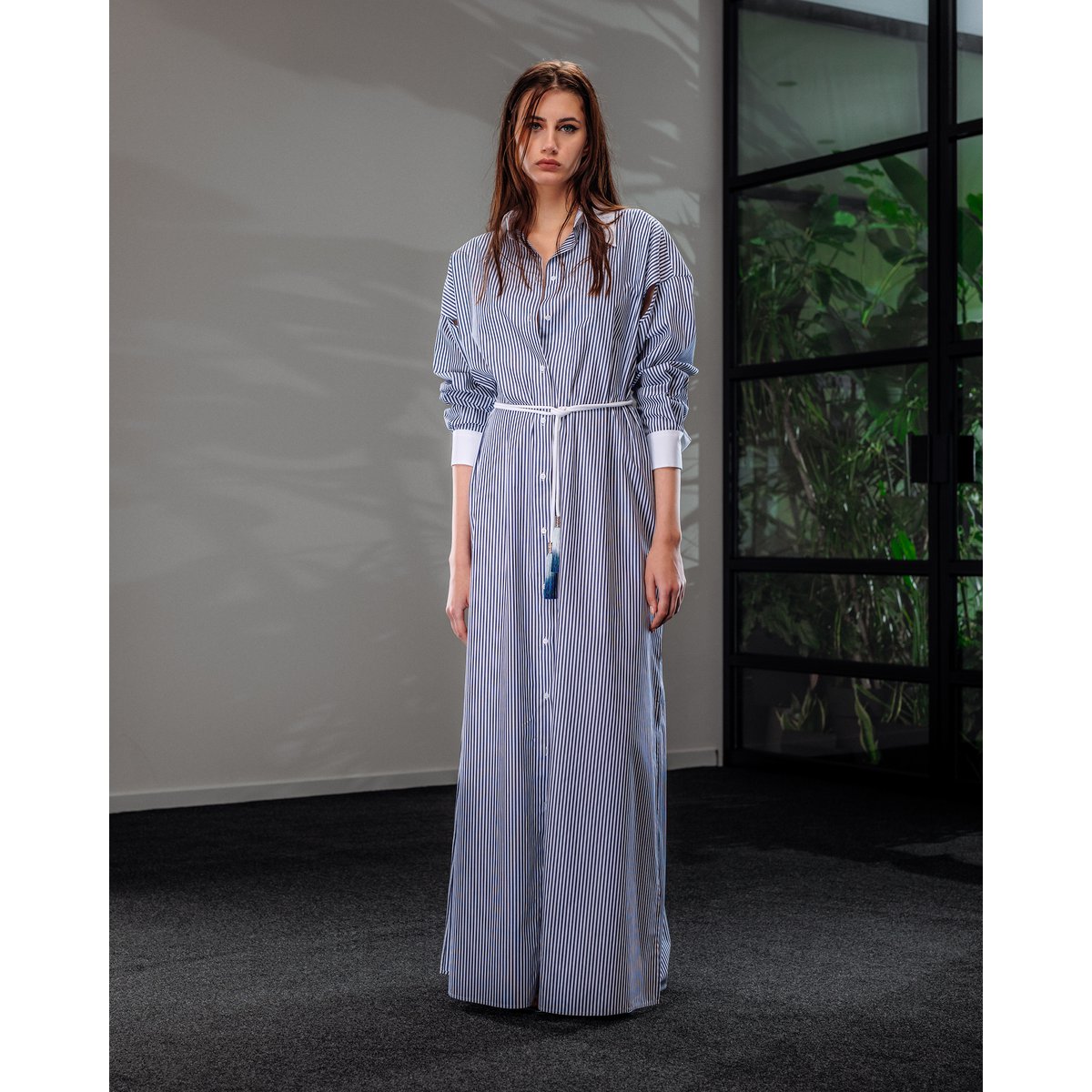 Long-sleeve shirtdress