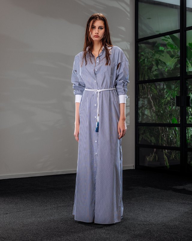 Long-sleeve shirtdress