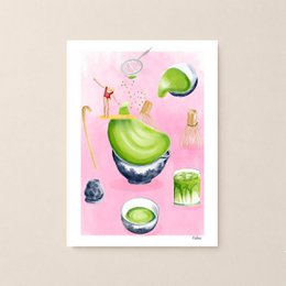 Matcha akvarel kunsttryk