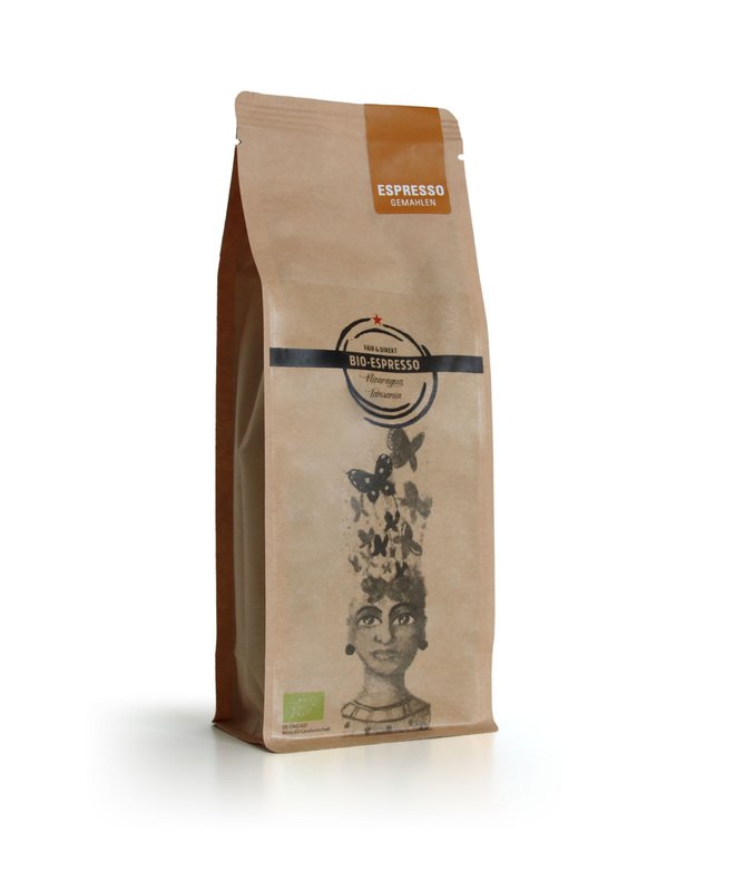 Organic espresso blend Nicaragua/Tanzania, 250g, ground