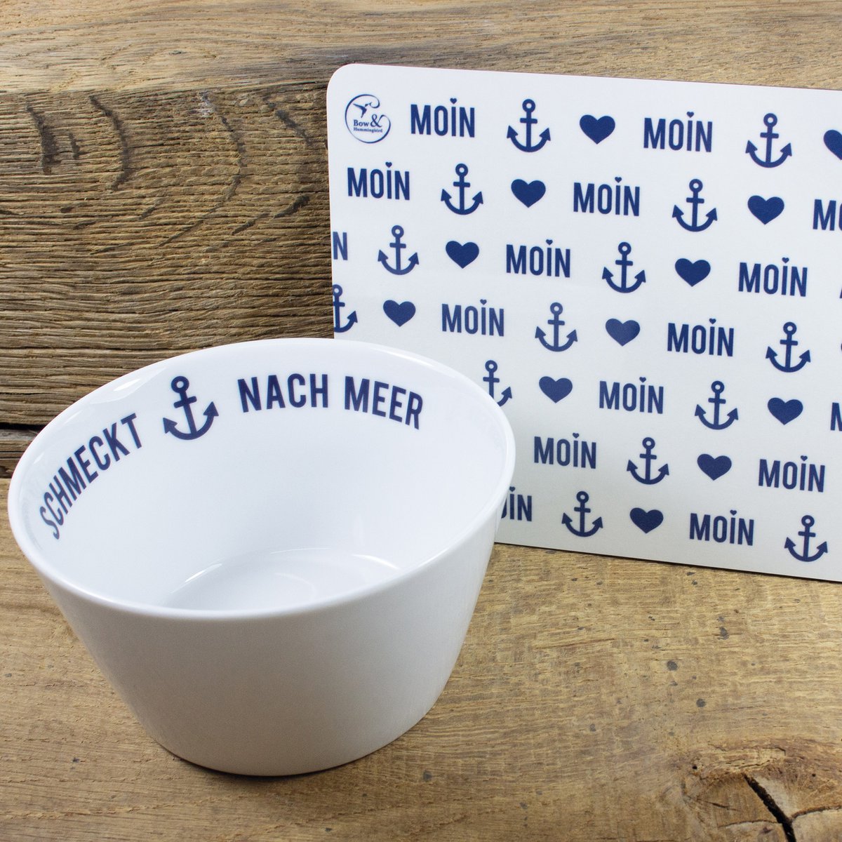 Porseleinen kom Smaakt naar de zee