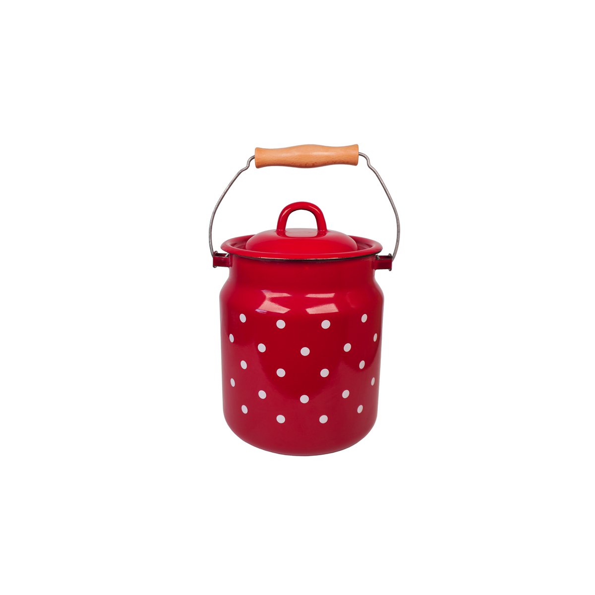 Emalje mælk kan polka dot rød 3,3L isabelle rose