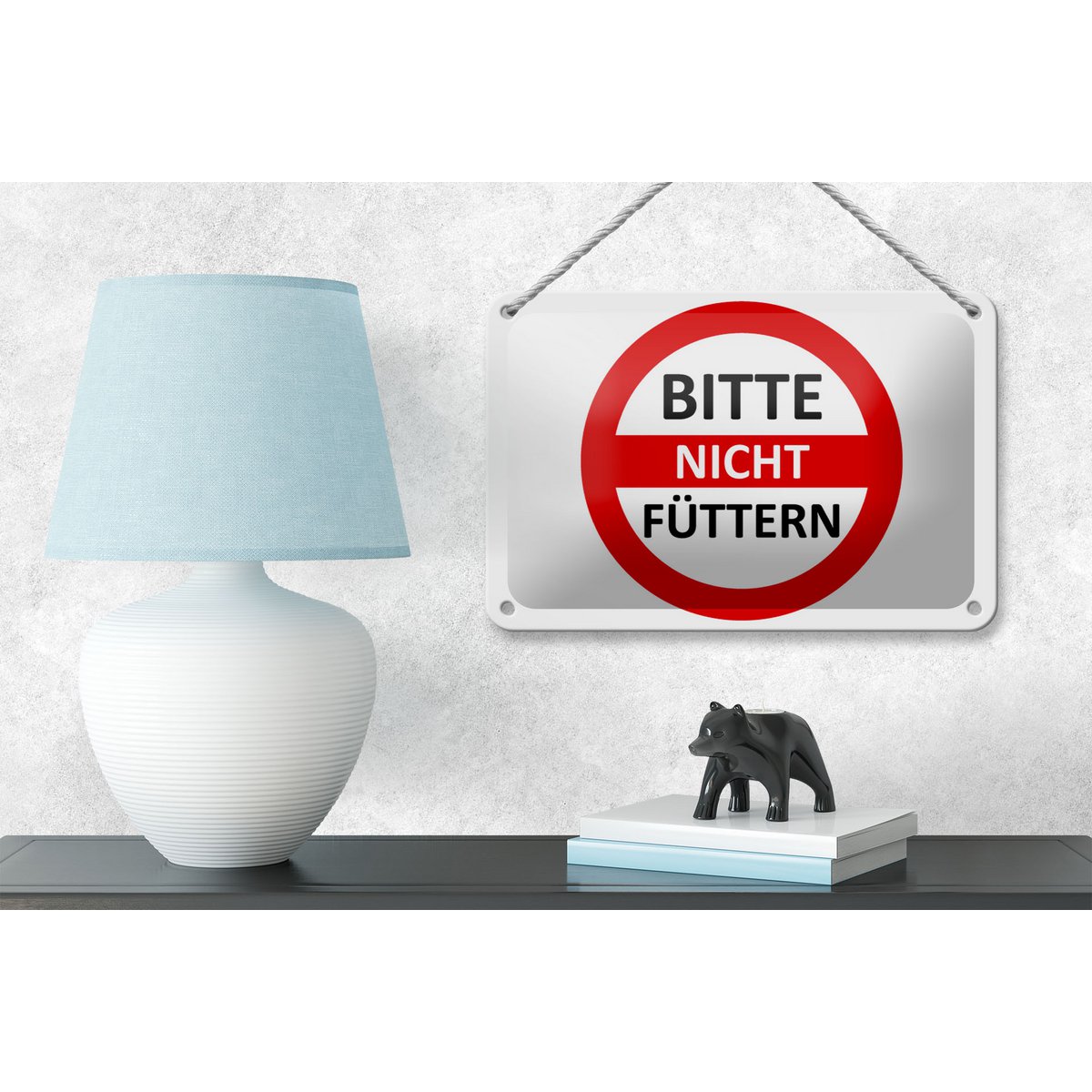 Tin sign warning sign 18x12cm Please do not feed (red/white) sign
