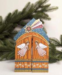 Håndmalet Nativity Play House i træ