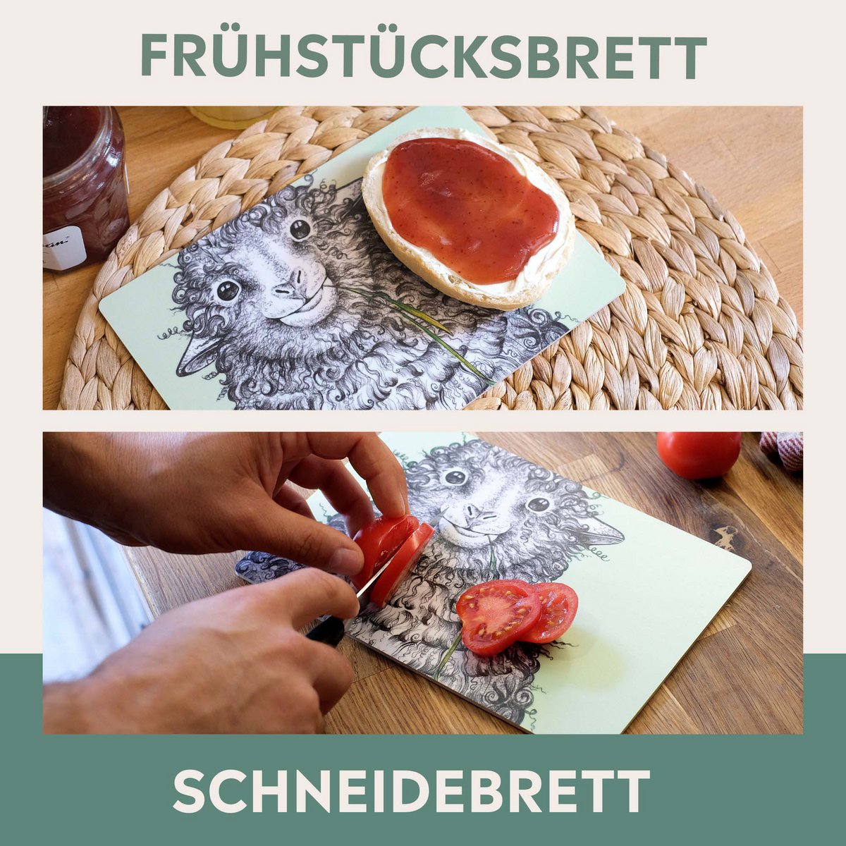 Holzbrettchen-Wollfried