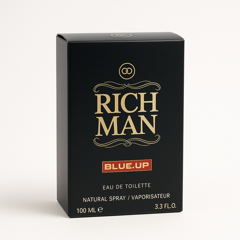 Blue-up Rich Man Square-Men's Parfümwasser | Sinnliches würziges Holz