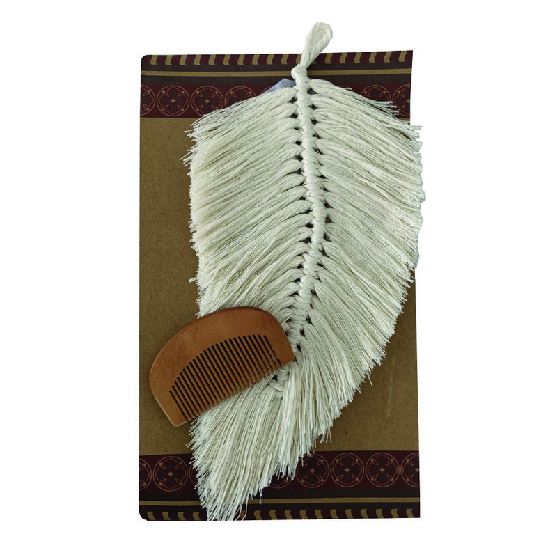 Decoro da parete macramè Feather White