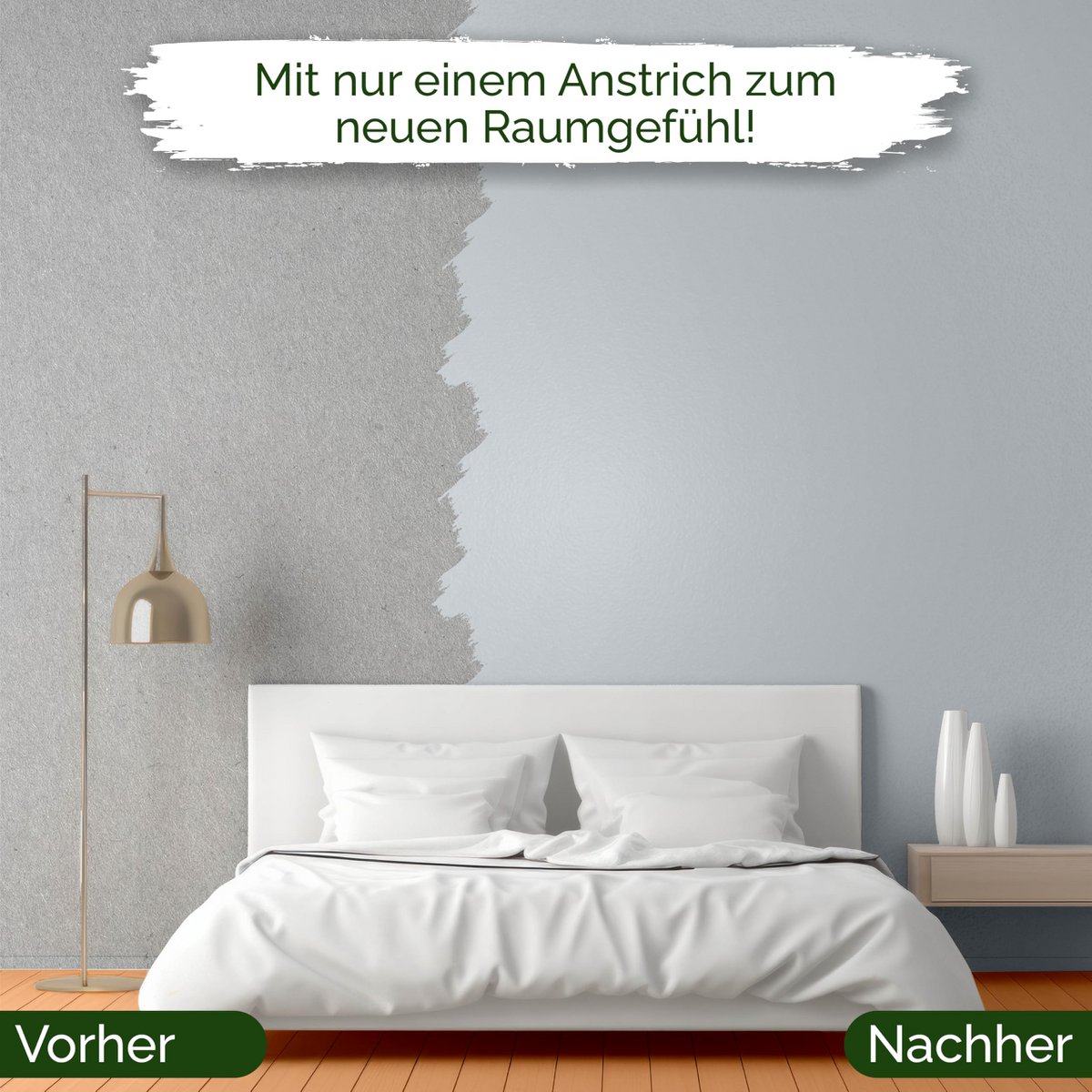 Veluxis® Wandfarbe Grau für den Innenraum - 5 Liter & Deckkraft-Klasse 1, Streifenfrei, tropfarm & Öko Farbe, VOC-frei - (Sesame Ice Cream)