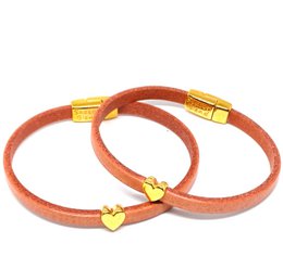 Cuore Semplice Spremere placcato oro 24K
