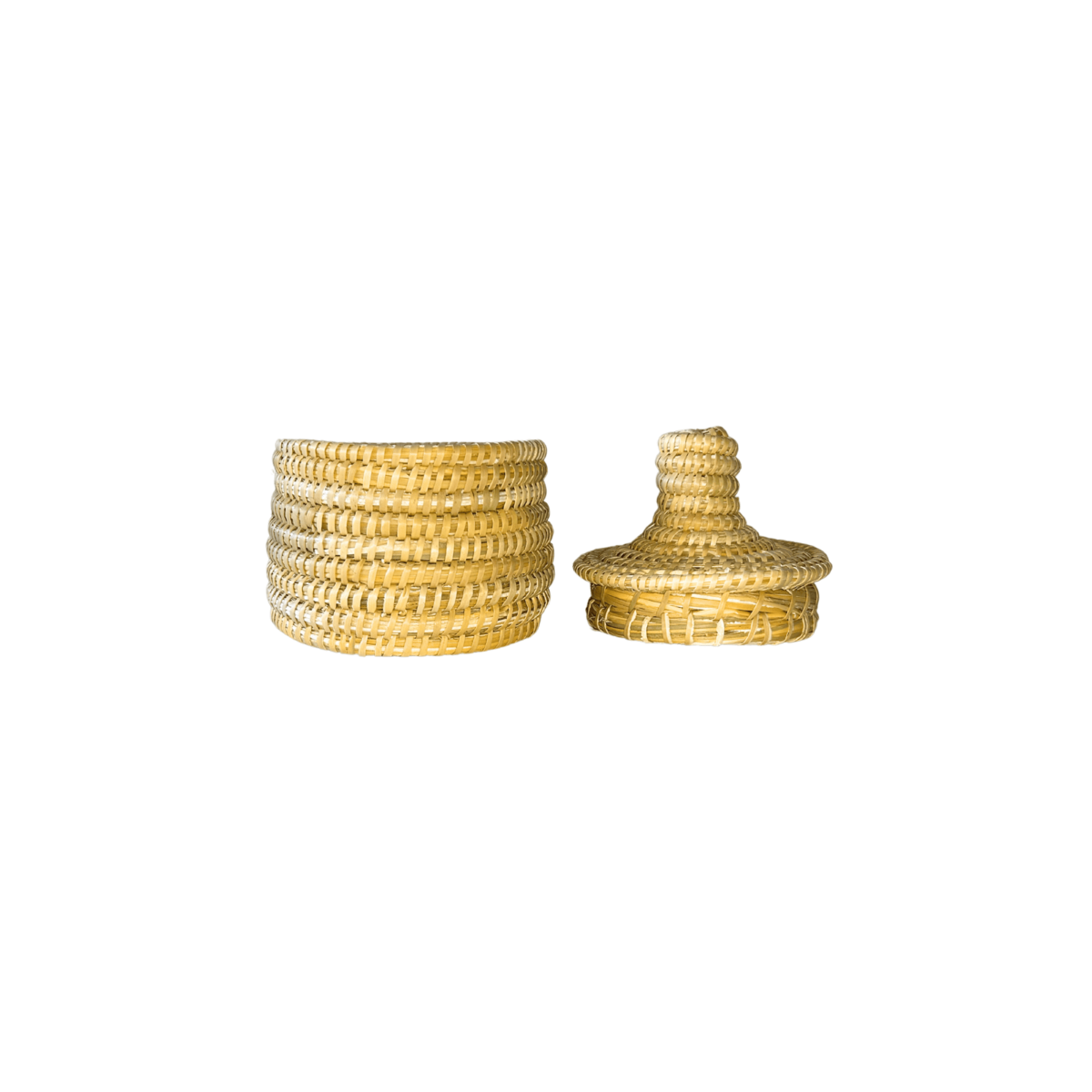 Marokkanischer Rattankorb mit Deckel, Boho, Ethno, handgefertigter marokkanischer Korb 15 cm