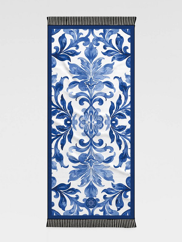 Beach Towel Blue Tile