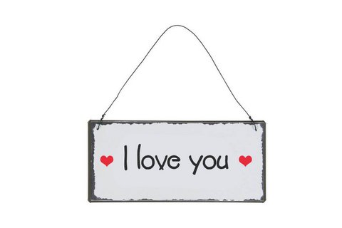 Metal sign I love you 7x15 cm Isabelle Rose