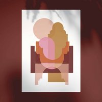A3 Poster - Marrakech Shapes - Terracotta / Pink Copy 1