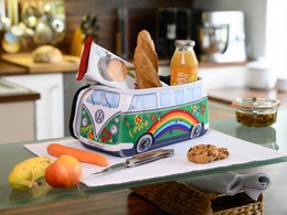 Volkswagen VW T1 Bus 3D Borsa Universale in Neoprene, Grande - Love Bus/Verde