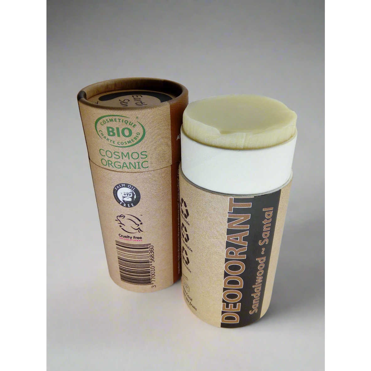 Organic Certified Natural Deodorant - Jasmine 100ml - I piece - 100% recycled paper packaging