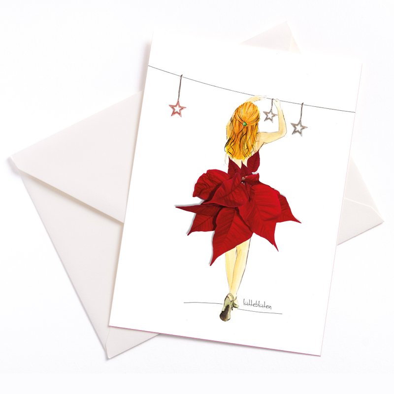 Weihnachtskleid - Karte mit Umschlag