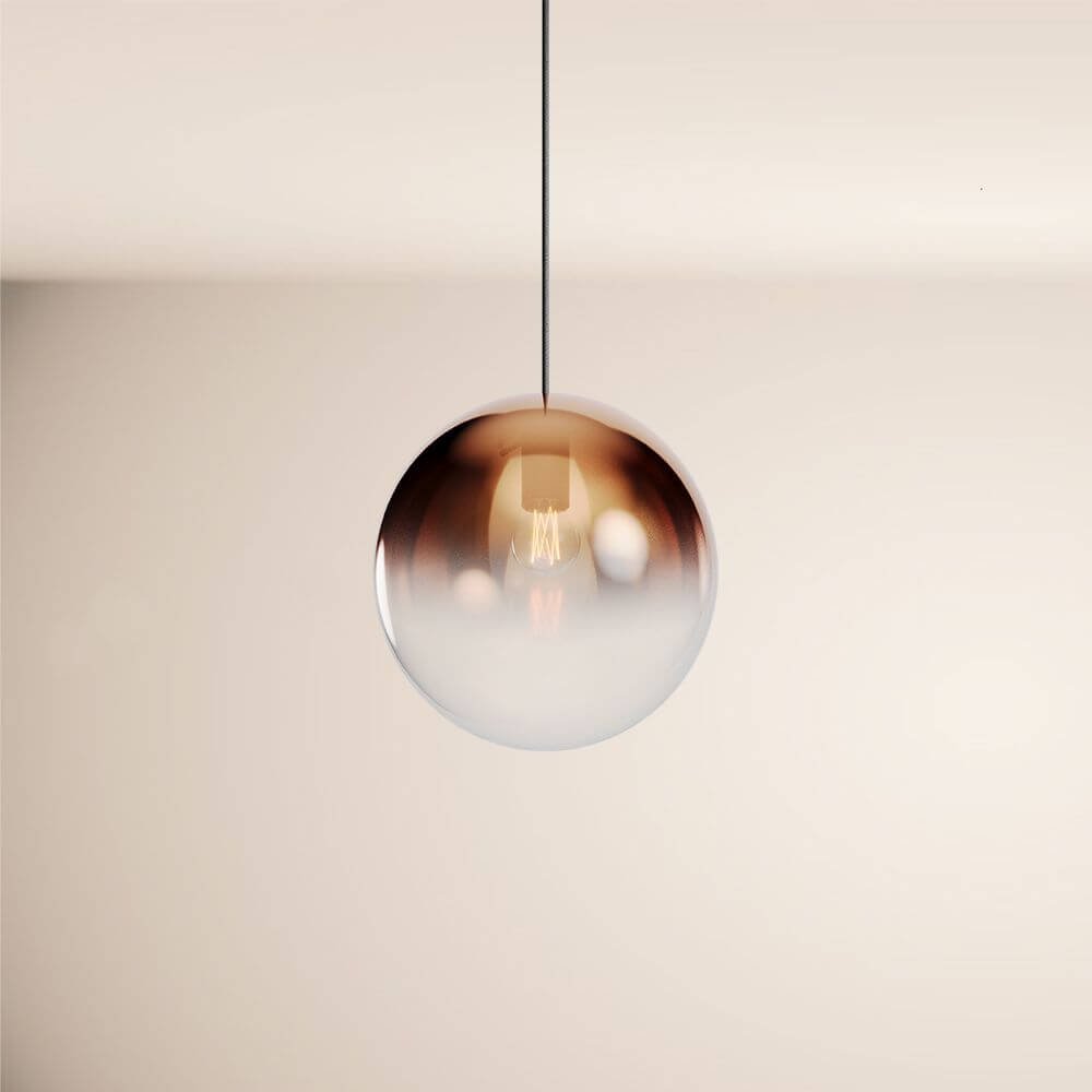 s.luce Orb glass ball hanging lamp 150cm suspension black