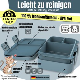 Leaf kan met compartimenten, licht en lek - sticker blauw