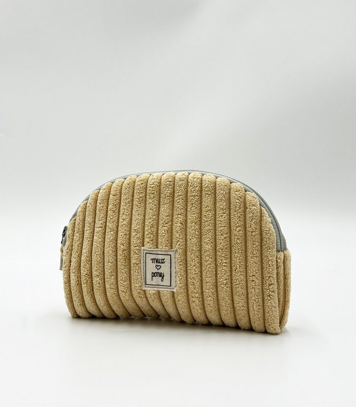Sandy Yellow - Vanity Bag en velours côtelé avec intérieur imperméable